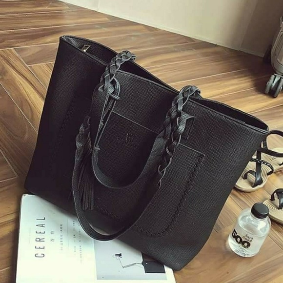 Dusty Rose PINK Vegan Tassel Shoulder Bag - Picture 4 of 6